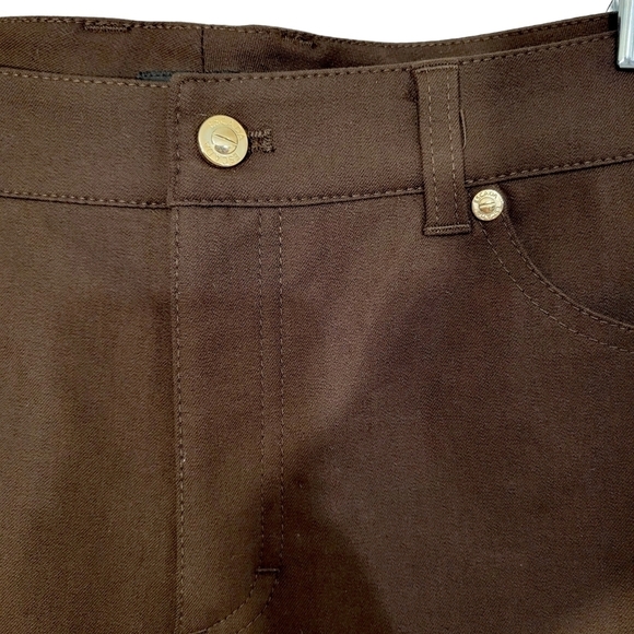 Escada Dark Brown Straight Leg Pants - Picture 3 of 9
